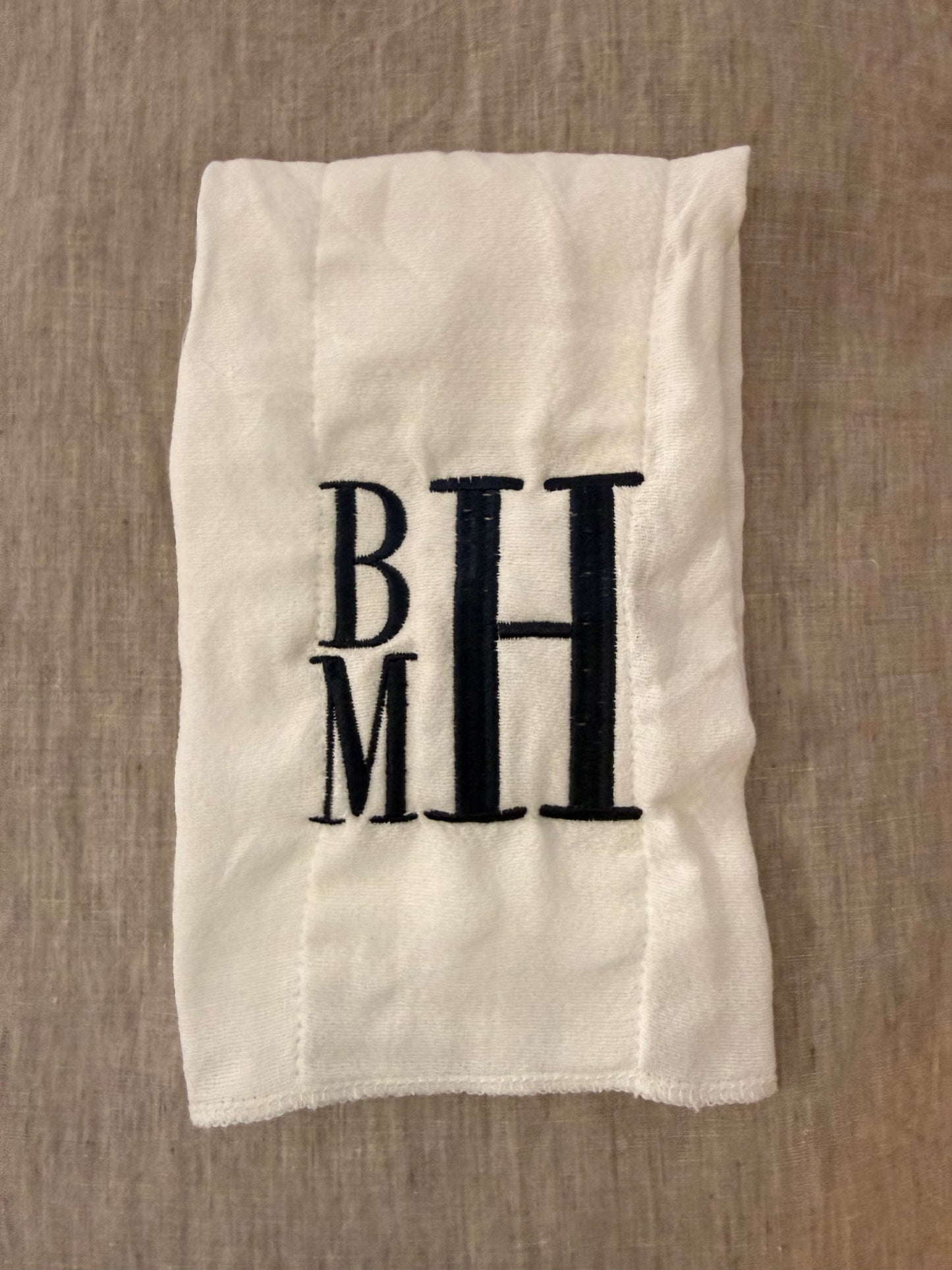 Boys Monogram Burp Cloth