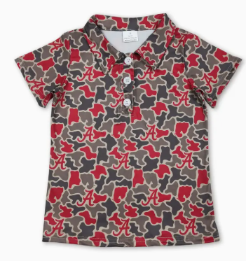*Pre-Order* Boys Gameday Camo Polo