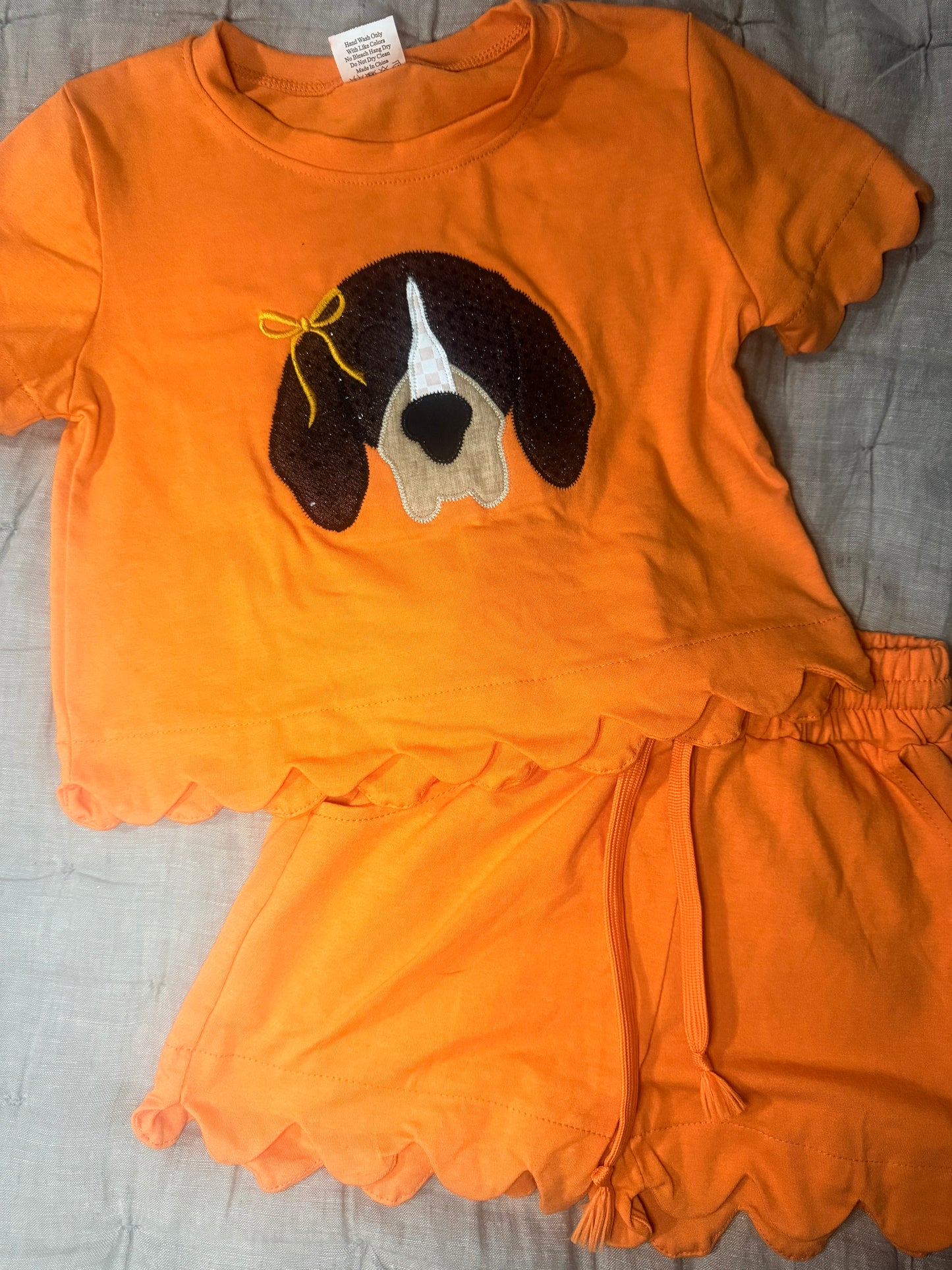 *pre-order* Hounddog Appliqué Scallop Short Set