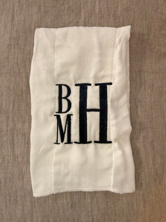 Boys Monogram Burp Cloth