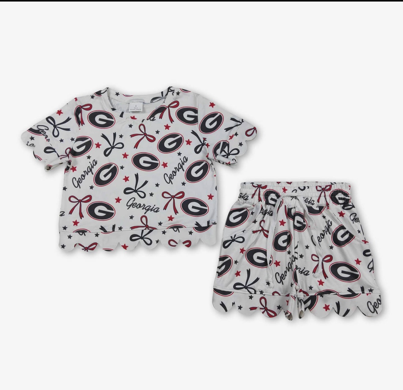*Pre-order* Girls Bow Team Scallop Short Set
