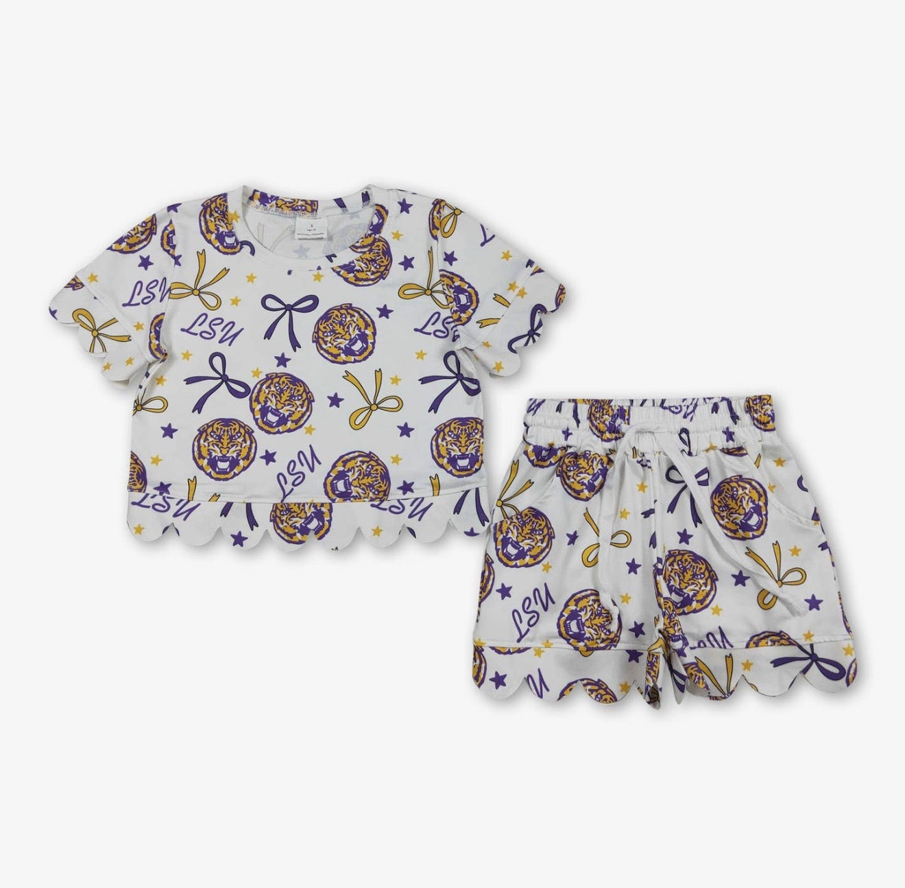 *Pre-order* Girls Bow Team Scallop Short Set