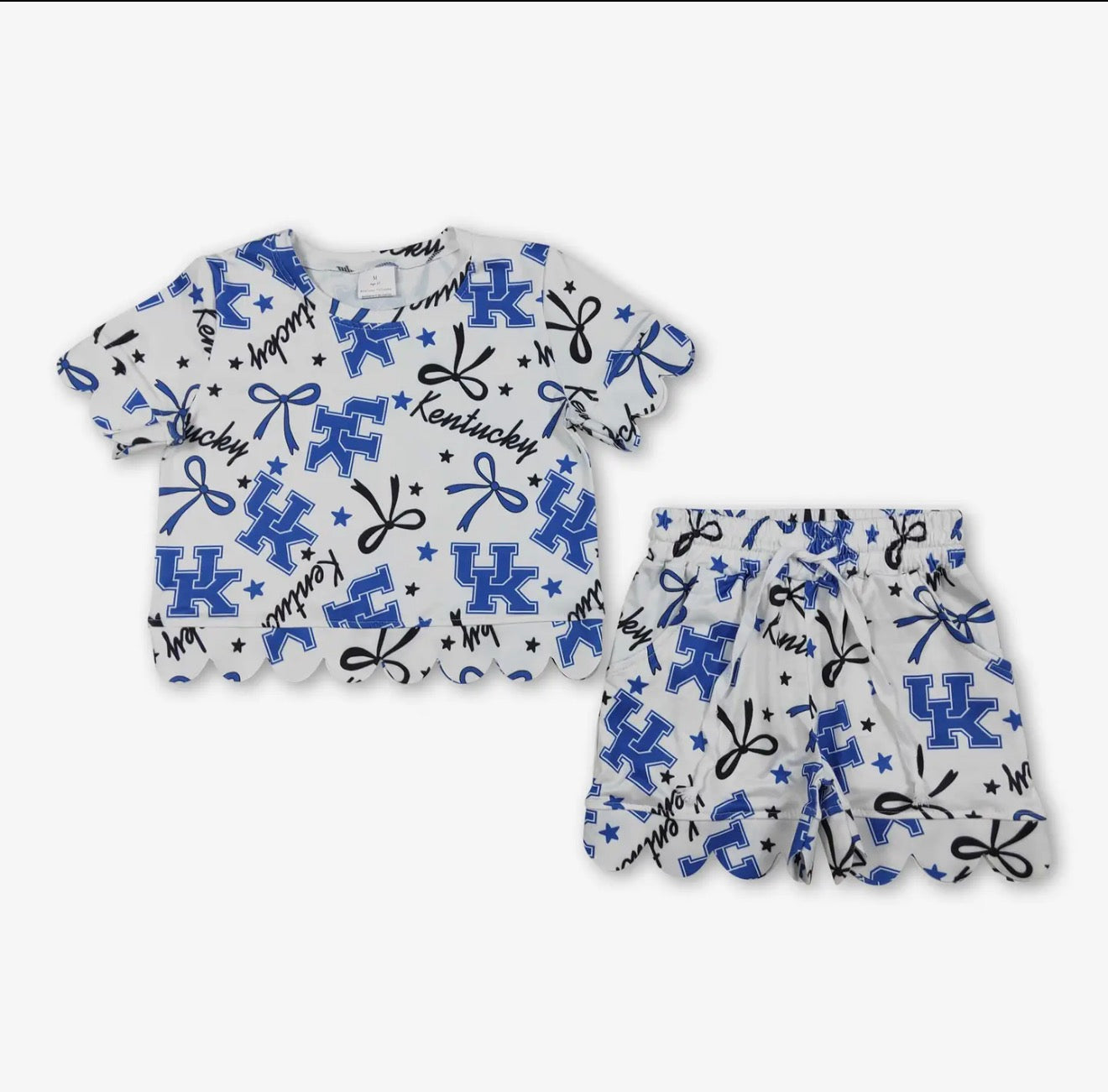 *Pre-order* Girls Bow Team Scallop Short Set