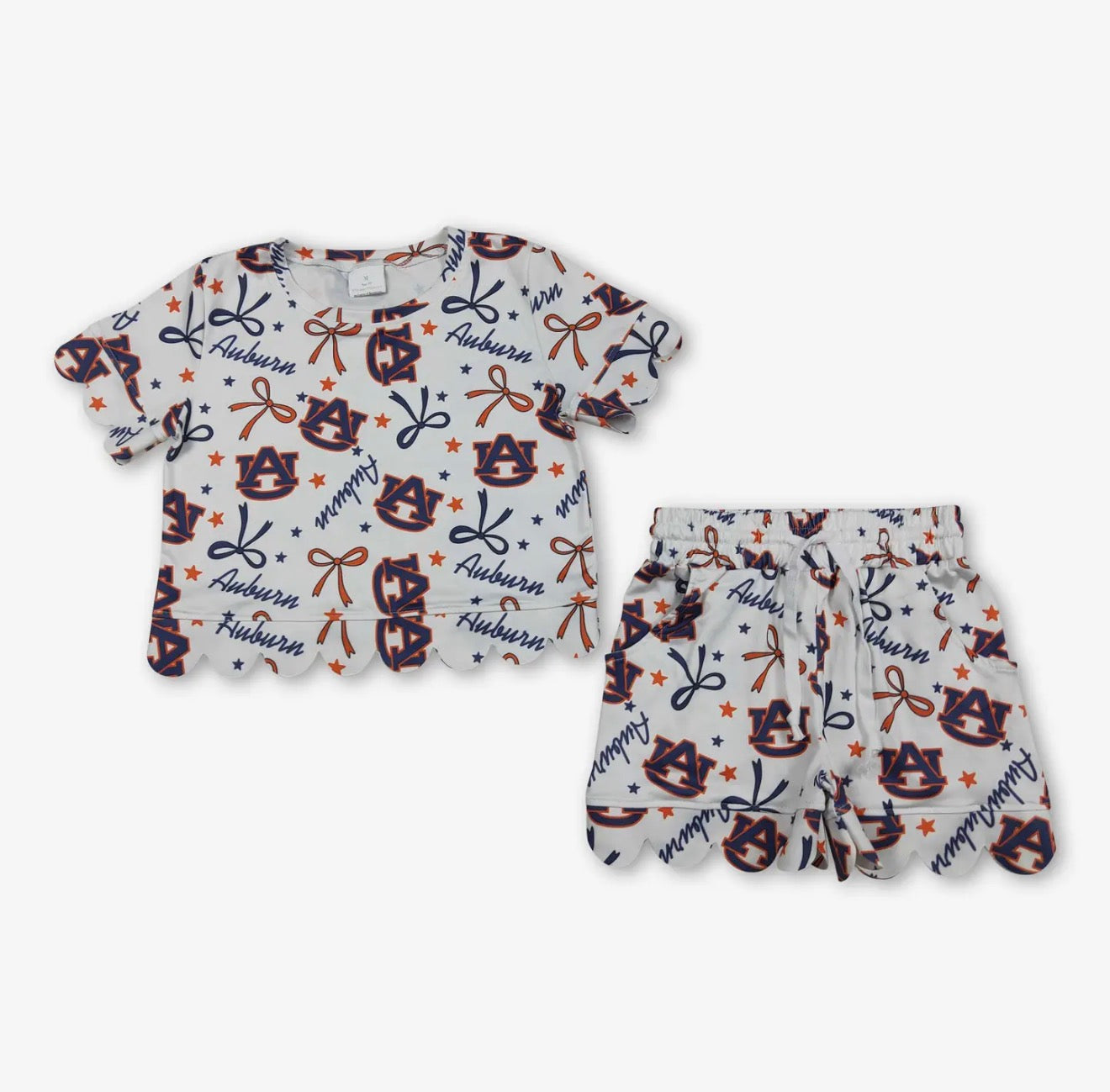 *Pre-order* Girls Bow Team Scallop Short Set