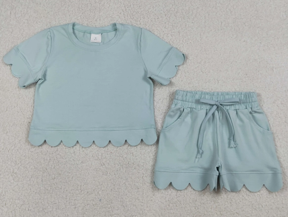 *Pre-Order* Girls Scallop Short Set