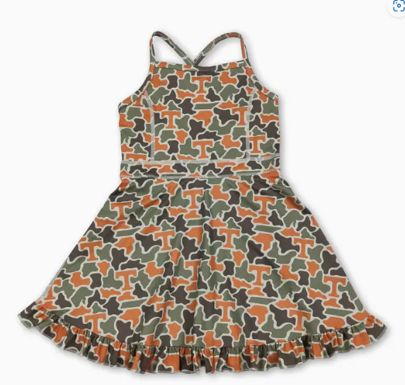 *Pre-Order* Girls Gameday Camo Active Dress