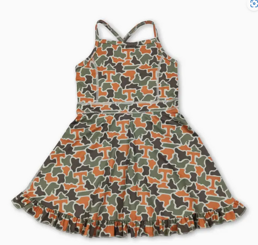 *Pre-Order* Girls Gameday Camo Active Dress