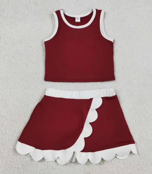 *Pre-Order* Girls Scallop Hem Athletic Set