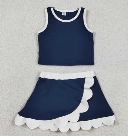 *Pre-Order* Girls Scallop Hem Athletic Set