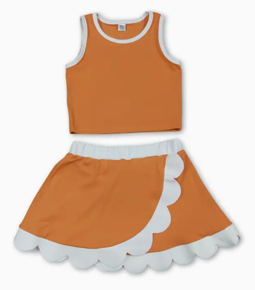 *Pre-Order* Girls Scallop Hem Athletic Set