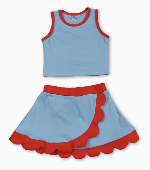 *Pre-Order* Girls Scallop Hem Athletic Set