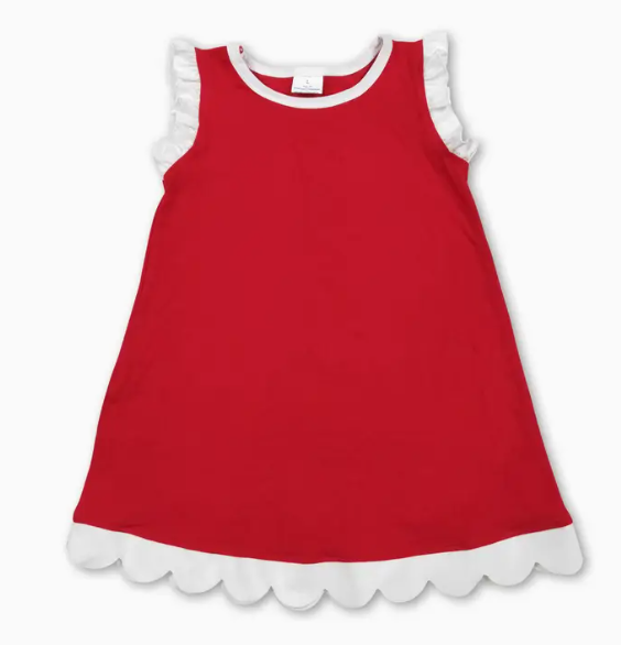 *Pre-Order* Girls Scallop Cotton Dress