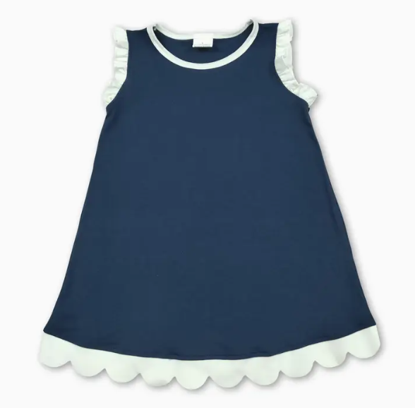 *Pre-Order* Girls Scallop Cotton Dress