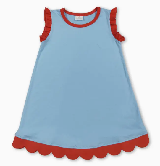 *Pre-Order* Girls Scallop Cotton Dress