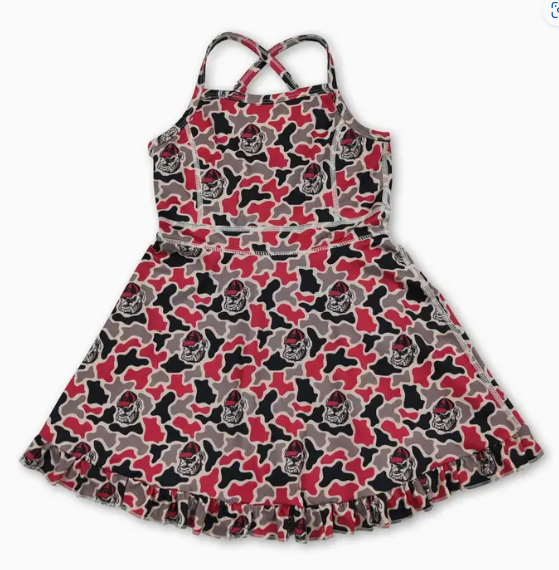 *Pre-Order* Girls Gameday Camo Active Dress